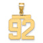 10K Yellow Gold Polished Medium Number 92 Charm