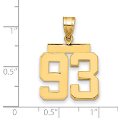 10k Medium Polished Number 93 Charm