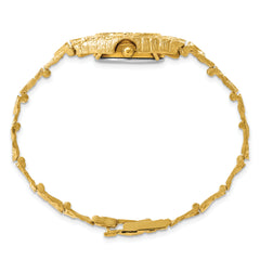 14K Ladies Circular Champagne 22mm Dial Solid Nugget Watch