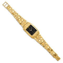 14k Mens Squared Black 27x47mm Dial Solid Nugget Watch