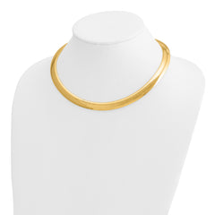 14k Polished 10mm Standard Weight 16 inch Domed Omega Necklace