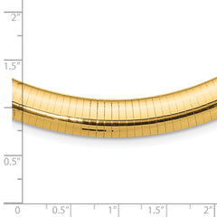 14k Polished 10mm Standard Weight 16 inch Domed Omega Necklace