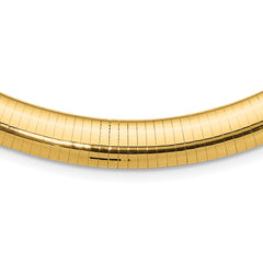 14k Polished 10mm Standard Weight 16 inch Domed Omega Necklace