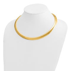 14k Polished 10mm Standard Weight 18 inch Domed Omega Necklace