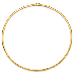14k Polished 3mm Standard Weight 16 inch Domed Omega Necklace