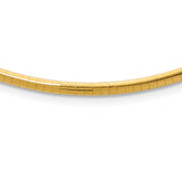 14k Polished 3mm Standard Weight 16 inch Domed Omega Necklace