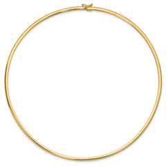 14k Polished 3mm Standard Weight 18 inch Domed Omega Necklace