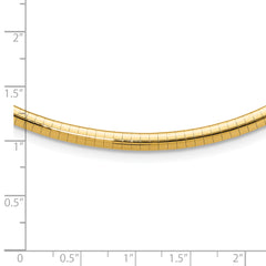 14k Polished 4mm Standard Weight 16 inch Domed Omega Necklace