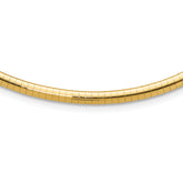 14k Polished 4mm Standard Weight 16 inch Domed Omega Necklace