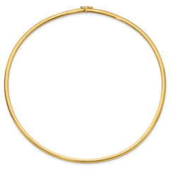 14k Polished 4mm Standard Weight 18 inch Domed Omega Necklace
