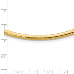 14k Polished 4mm Standard Weight 18 inch Domed Omega Necklace