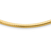 14k Polished 4mm Standard Weight 18 inch Domed Omega Necklace