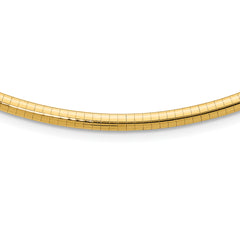 14k Polished 4mm Standard Weight 18 inch Domed Omega Necklace