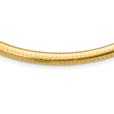 14k Polished 6mm Standard Weight 18 inch Domed Omega Necklace