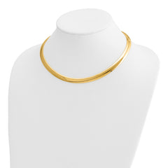 14k Polished 8mm Standard Weight 16 inch Domed Omega Necklace