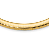 14k Polished 8mm Standard Weight 16 inch Domed Omega Necklace