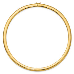 14k Polished 8mm Standard Weight 18 inch Domed Omega Necklace