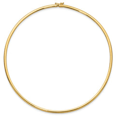 14k Polished 3mm Lightweight 16 inch Domed Omega Necklace