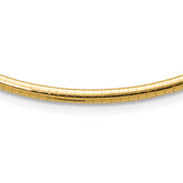 14k Polished 3mm Lightweight 16 inch Domed Omega Necklace