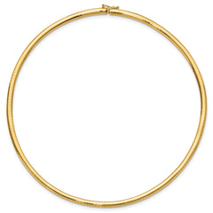 14k Polished 4mm Lightweight 16 inch Domed Omega Necklace