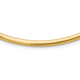 14k Polished 4mm Lightweight 18 inch Domed Omega Necklace