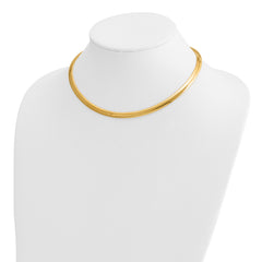14k Polished 6mm Lightweight 16 inch Domed Omega Necklace