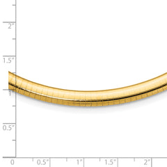 14k Polished 6mm Lightweight 16 inch Domed Omega Necklace