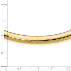 14k Polished 6mm Lightweight 18 inch Domed Omega Necklace