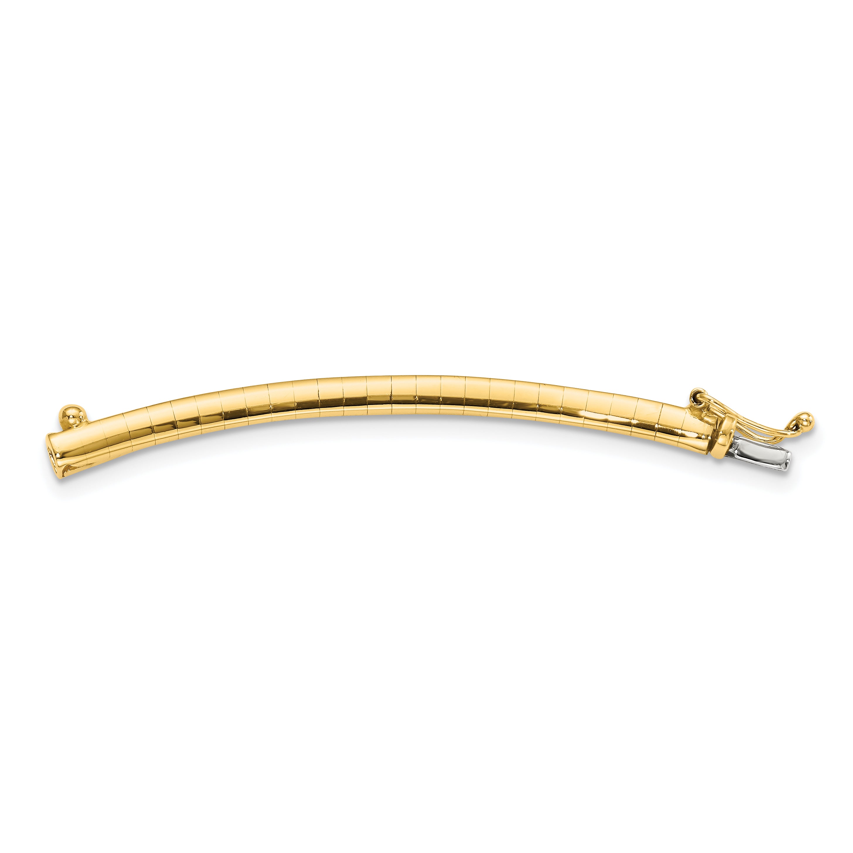 14k 3mm Lightweight Domed Omega 2 inch Extender for Necklace