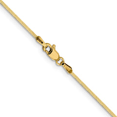 14K 24 inch 1mm Octagonal Snake with Lobster Clasp Chain