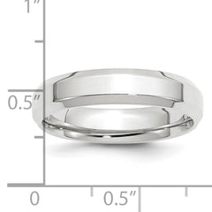 Platinum 5mm Polished Beveled Edge Wedding Band
