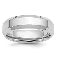 Platinum 5mm Polished Beveled Edge Wedding Band