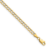 14k 3.7mm Lightweight Pav‚ Flat Cuban Chain