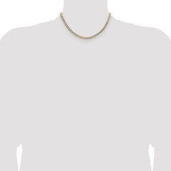 14k 4.7mm Lightweight Pav‚ Flat Cuban Chain