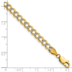 14k 4.7mm Lightweight Pav‚ Flat Cuban Chain