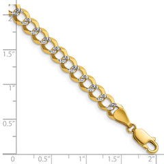 14k 5.9mm Lightweight Pav‚ Flat Cuban Chain