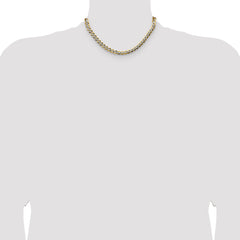 14k 7.2mm Lightweight Pav‚ Flat Cuban Chain