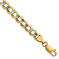 14k 7.2mm Lightweight Pav‚ Flat Cuban Chain