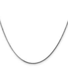 14K White Gold 24 inch 1.4mm Curb with Spring Ring Clasp Pendant Chain