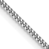 14K White Gold 24 inch 1.4mm Curb with Spring Ring Clasp Pendant Chain
