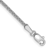 14K White Gold 10 inch 1.7mm Spiga with Lobster Clasp Chain Anklet
