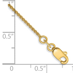 14K 10 inch 1.05mm Spiga with Lobster Clasp Anklet