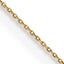 14K Yellow Gold Solid Cable Chain Necklace 0.75mm