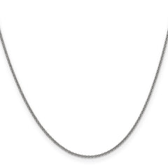 14K White Gold 30 inch 1.4mm Round Open Link Cable with Lobster Clasp Chain