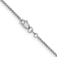 14K White Gold 30 inch 1.4mm Round Open Link Cable with Lobster Clasp Chain