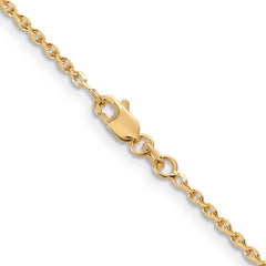 14K 30 inch 1.65mm Solid Diamond-cut Cable with Lobster Clasp Chain
