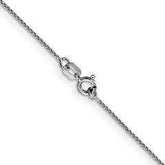 14K White Gold 30 inch .85mm Diamond-cut Spiga with Lobster Clasp Chain