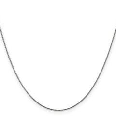 14K White Gold 30 inch .85mm Diamond-cut Spiga with Lobster Clasp Chain
