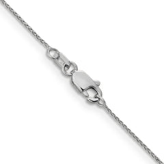 14K White Gold 30 inch .85mm Diamond-cut Spiga with Lobster Clasp Chain