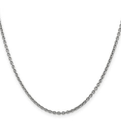 14K White Gold 24 inch 2.2mm Forzantine Cable with Lobster Clasp Chain